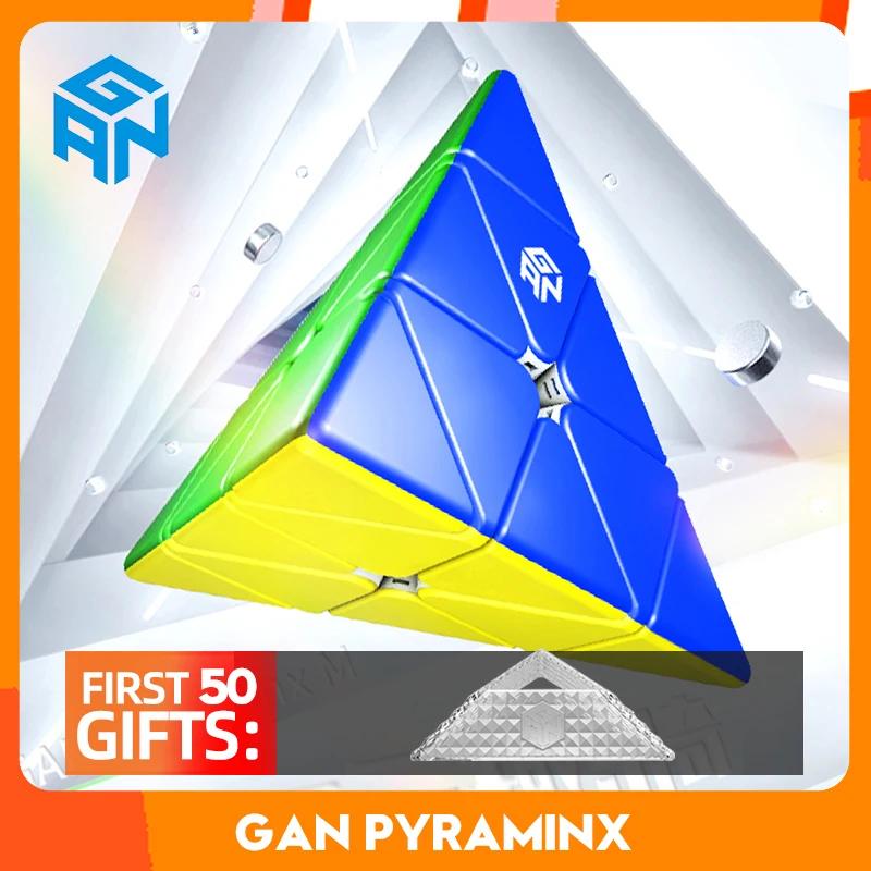 GAN Pyraminx ڼ Gan Pyraminx M 3X3X3 UV ӵ ڼ Ƕ̵  ƼĿ ﰢ ť, ߰ GES 